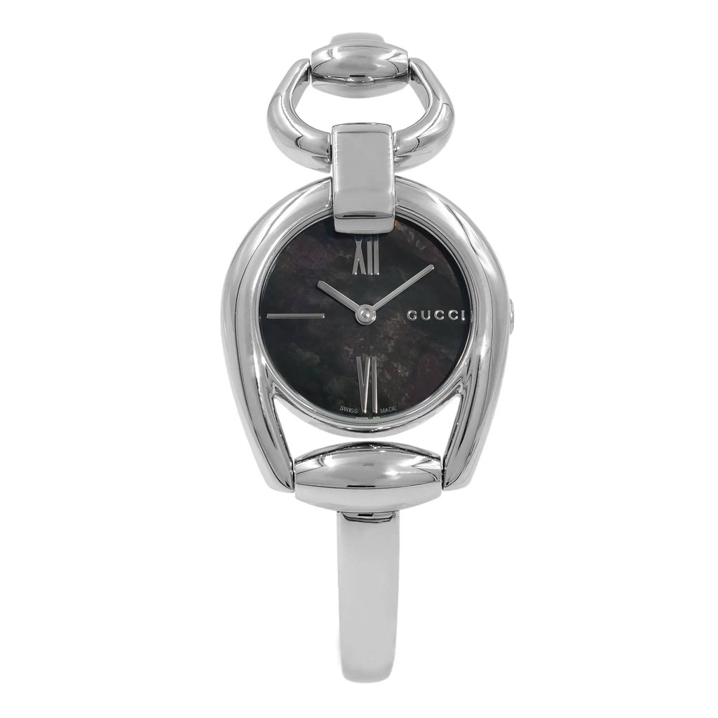 Front Full View Of Gucci YA139503 Stainless Steel Watch Unworn Condition Excellent