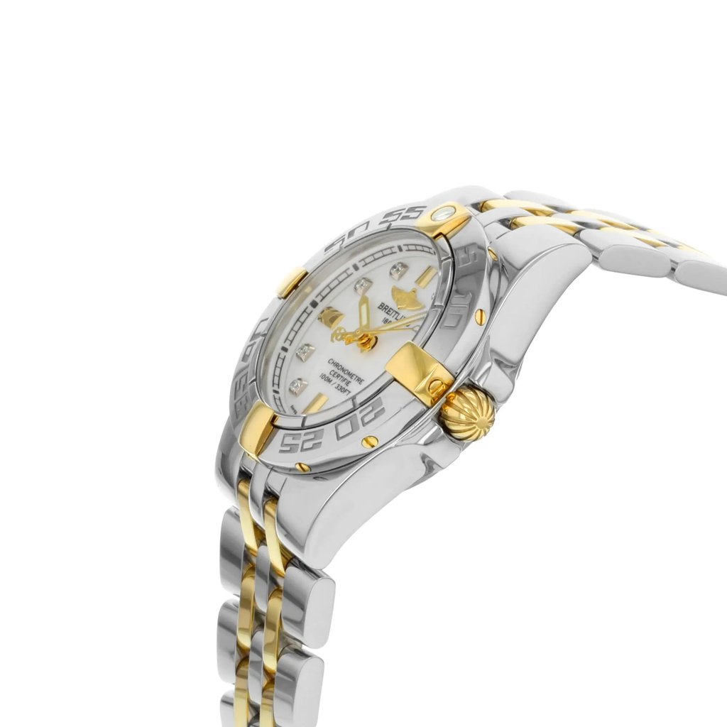 View Of Crown Facing Side Of Breitling B71340 Stainless Steel Watch Pre Owned Condition