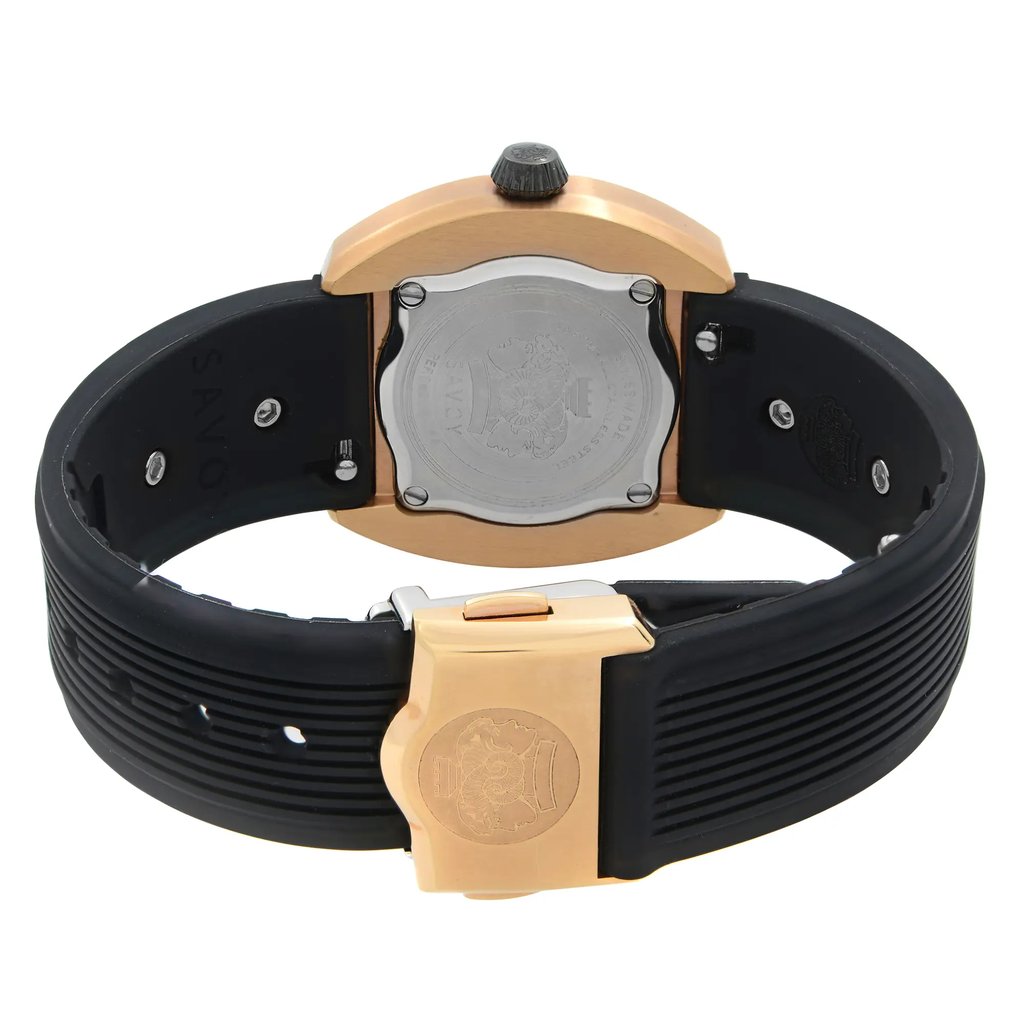 Back View Of Screwback Back Case And Closed Rubber Band Of Savoy G4004J.02A.RB04 Watch New With Defects Condition