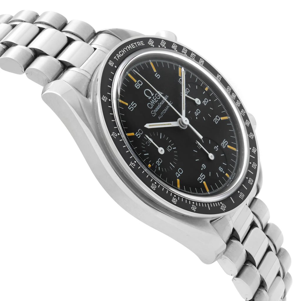 View Of Opposite Crown Facing Side Of OMEGA 3510.50.00 Stainless Steel Watch Pre Owned Condition