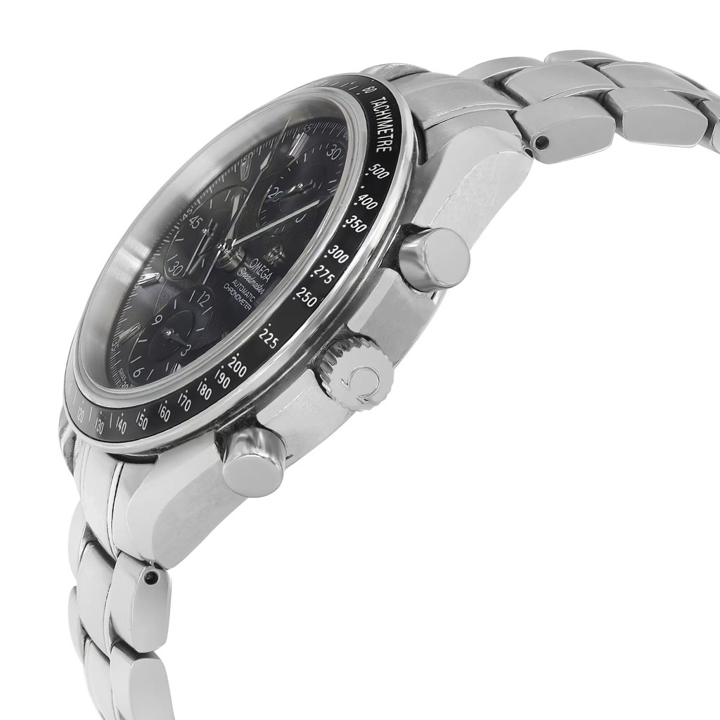 View Of Crown Facing Side Of OMEGA 3210.50.00 Stainless Steel Watch Pre Owned Condition