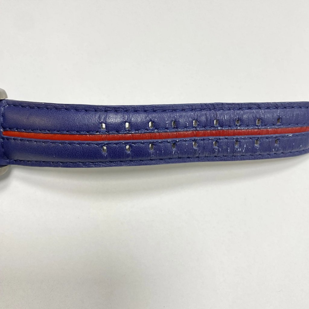 Back View Of Screwback Back Case And Open Leather Band Of Luminox XA.9273 Watch Pre Owned Condition