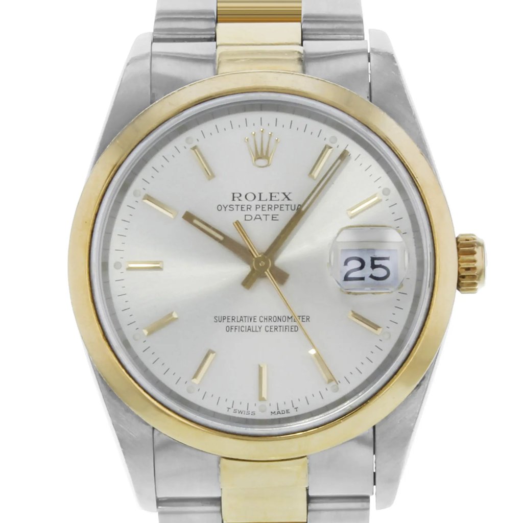 Up Close Front Facing Picture Of Rolex 15203 Stainless Steel Watch Pre Owned Condition