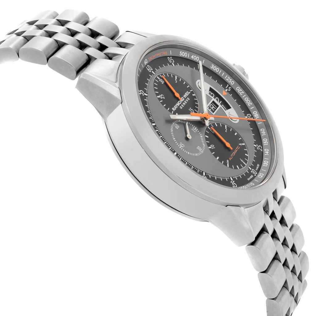 View Of Opposite Crown Facing Side Of RAYMOND WEIL 7745-TI-05609 Titanium,Stainless Steel Watch Pre Owned Condition