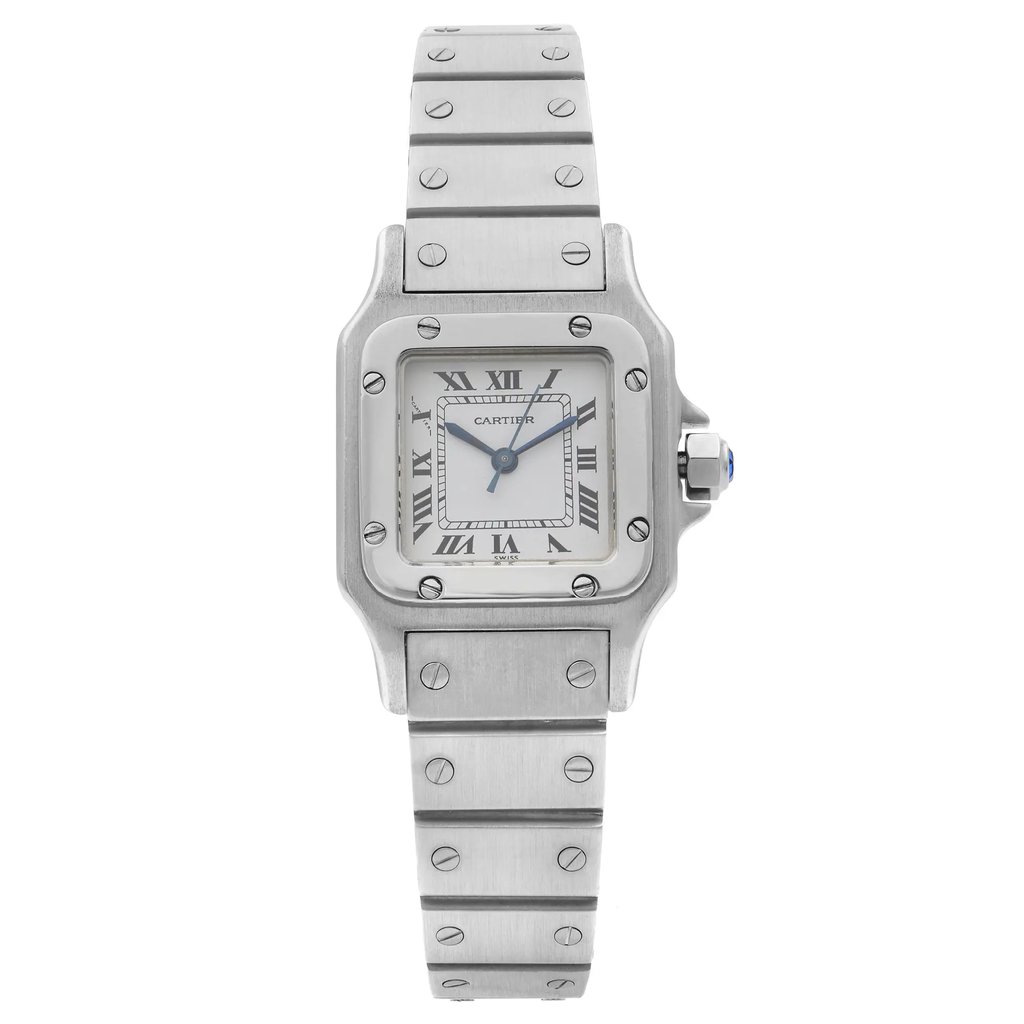 Front Full View Of Cartier 901 Stainless Steel Watch Pre Owned Condition {Product Condition}
