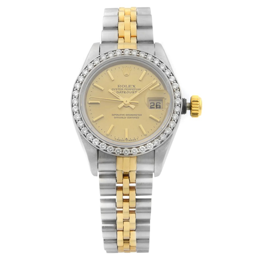 Front Full View Of Rolex 69173 Stainless Steel Watch Pre Owned Condition {Product Condition}