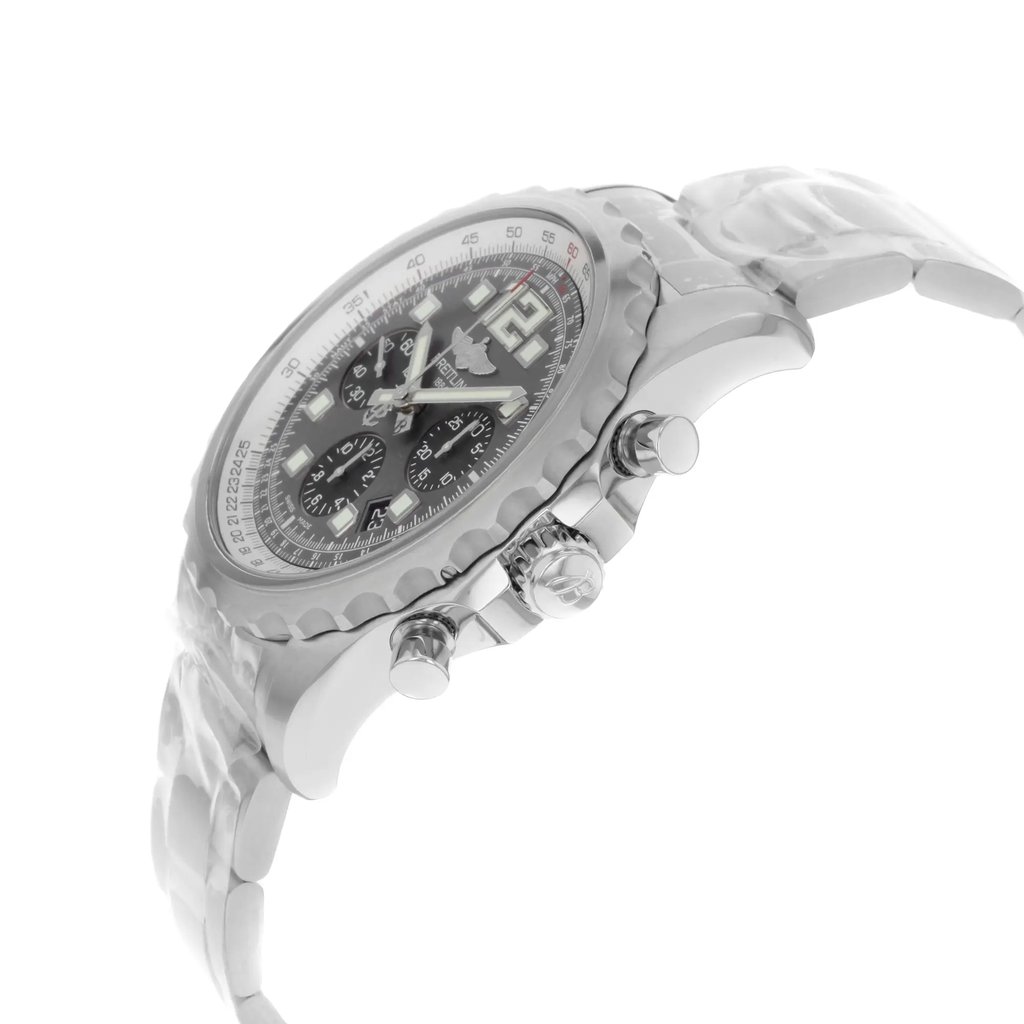 View Of Crown Facing Side Of Breitling A2336035/F555-167A Stainless Steel Watch Pre Owned Condition