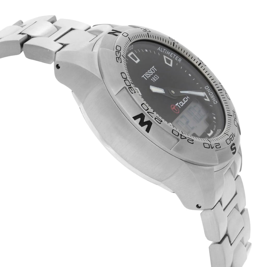 View Of Opposite Crown Facing Side Of Tissot T047.420.11.051.00 Stainless Steel Watch New With Defects Condition