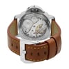 Back View Of Exhibition Back Case And Closed Leather Band Of Panerai PAM00111 Watch Pre Owned Condition