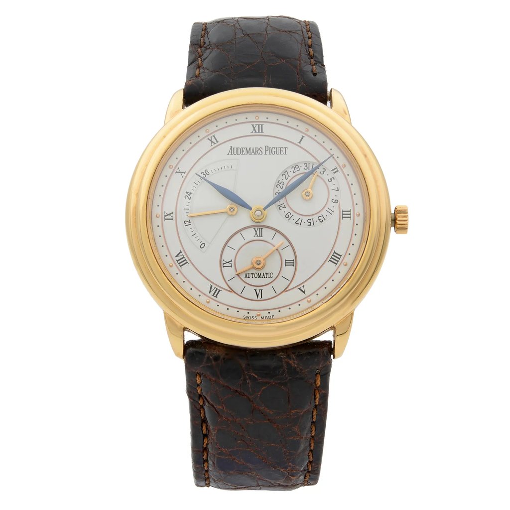 Front Full View Of Audemars Piguet 25685BA.0.0002 Gold 18kt Watch Pre Owned Condition {Product Condition}