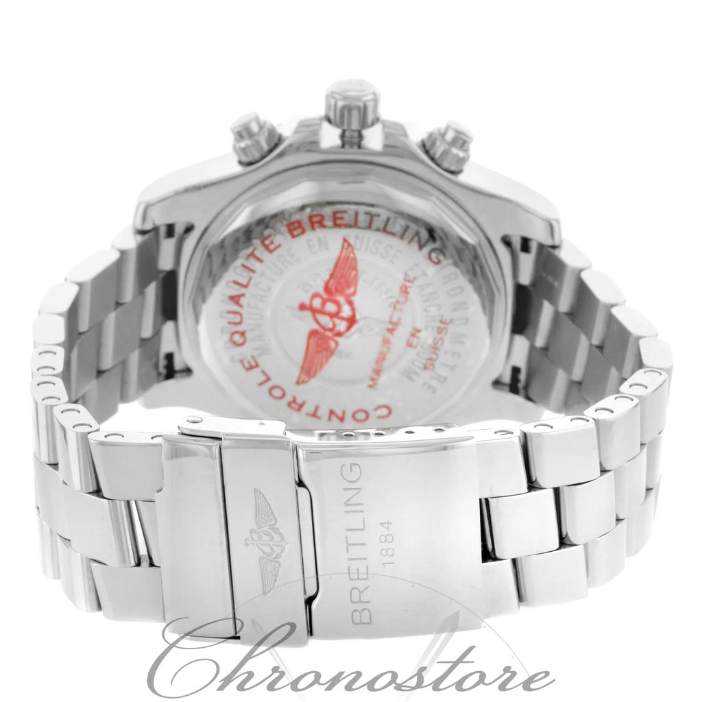 Back View Of {Caseback} Back Case And Closed Stainless Steel Band Of Breitling A13341A8 / BA82-164A Watch Pre Owned Condition