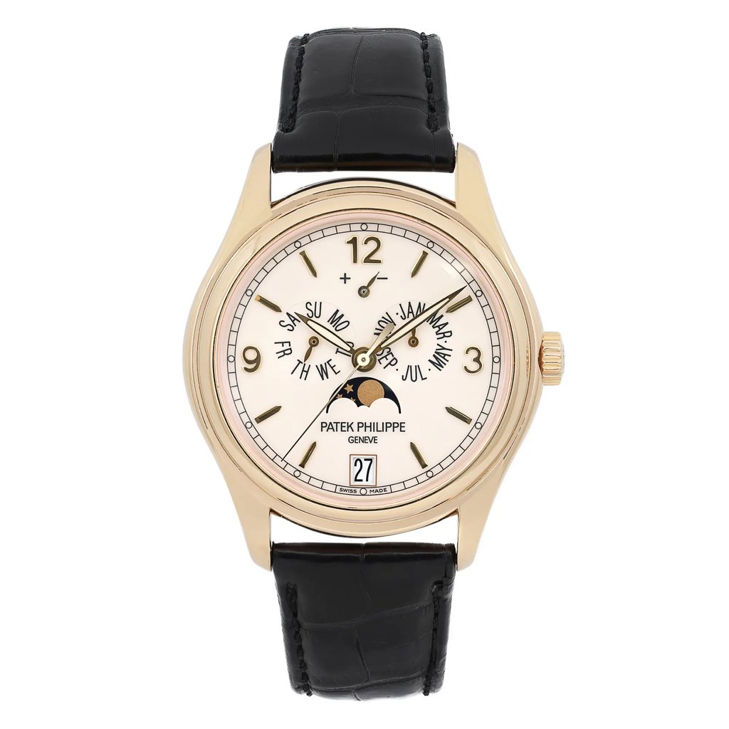 Front Full View Of Patek Philippe 5146J-001 Gold 18kt Watch Pre Owned Condition Good