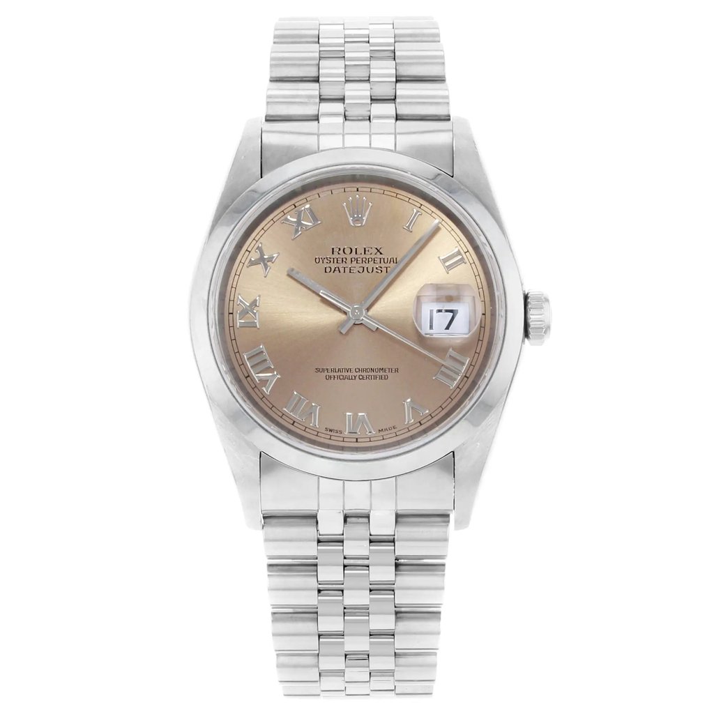 Front Full View Of Rolex 16200 Stainless Steel Watch Pre Owned Condition {Product Condition}