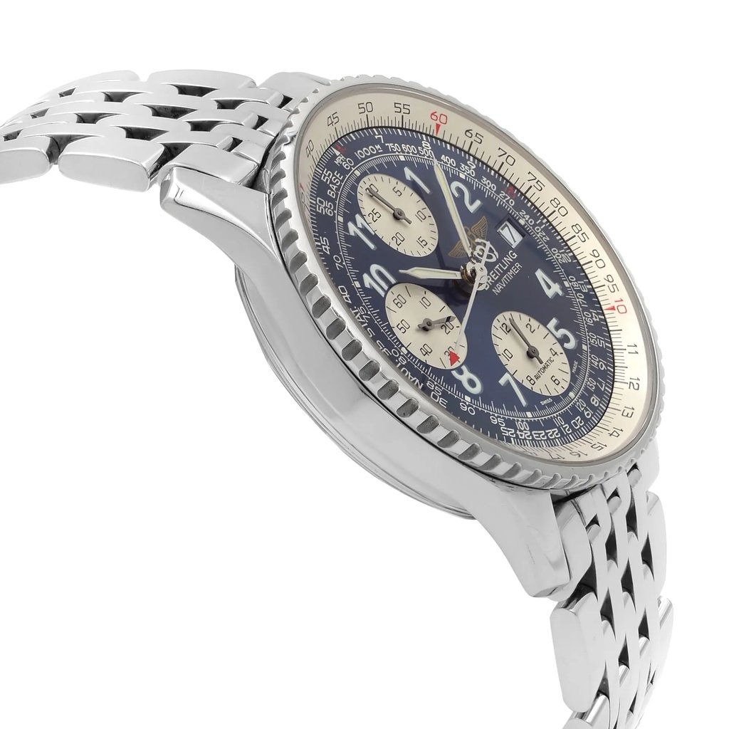View Of Opposite Crown Facing Side Of Breitling A13322 Stainless Steel Watch Pre Owned Condition