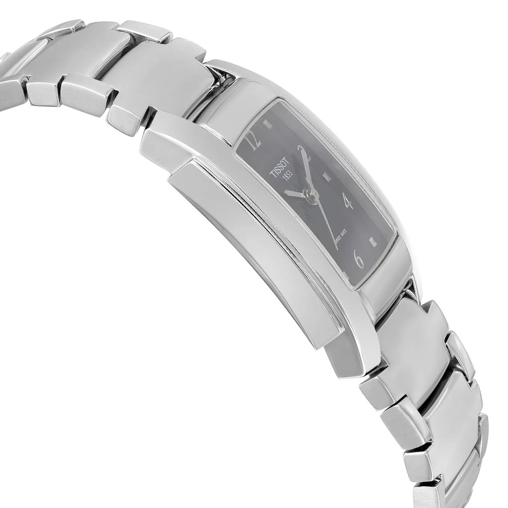 View Of Opposite Crown Facing Side Of Tissot T073.310.11.057.00 Stainless Steel Watch Display Model Condition