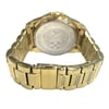 An image of a Wristwatch by Vince Camuto. This Pre Owned item is designed for Women, featuring a Dress/Formal style. It has a Quartz movement and an Analog display with a Mother of Pearl dial color. The indices include 12-Hour Dial,Roman Numerals. The band is made of Stainless Steel and the case is made of Stainless Steel. The watch has a Round shape with a case size of 43 mm and a case thickness of 11 mm.