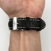 Back View Of {Caseback} Back Case And Closed Leather Band Of Breitling AB031021/BF77-441X Watch Display Model Condition