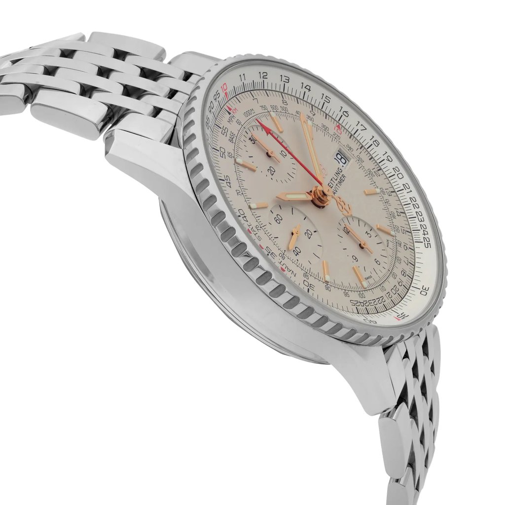 View Of Opposite Crown Facing Side Of Breitling A13324121G1A1 Stainless Steel Watch Pre Owned Condition