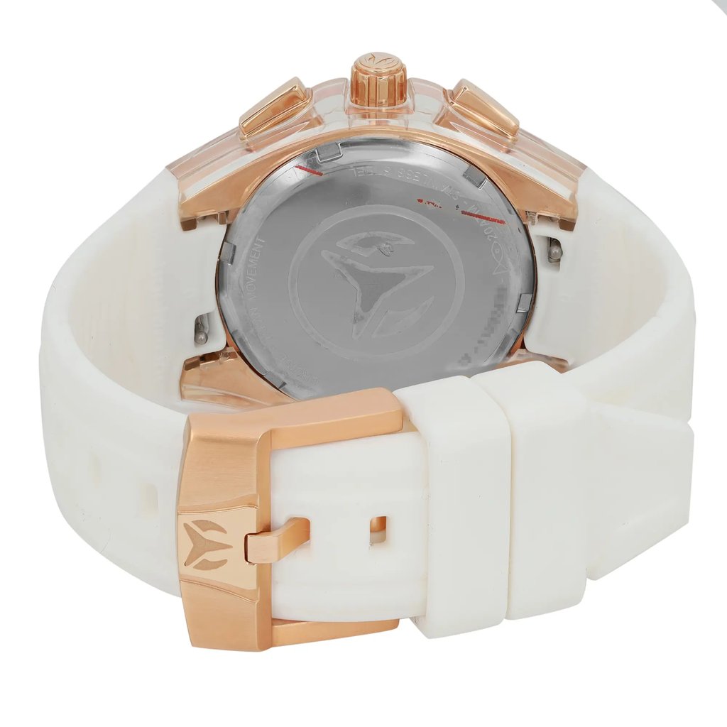 Back View Of Solid Back Case And Closed Rubber Band Of TechnoMarine 110047 Watch New With Defects Condition