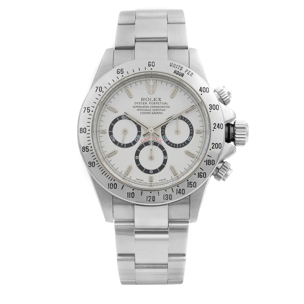 Front Full View Of Rolex 16520 Stainless Steel Watch Pre Owned Condition {Product Condition}