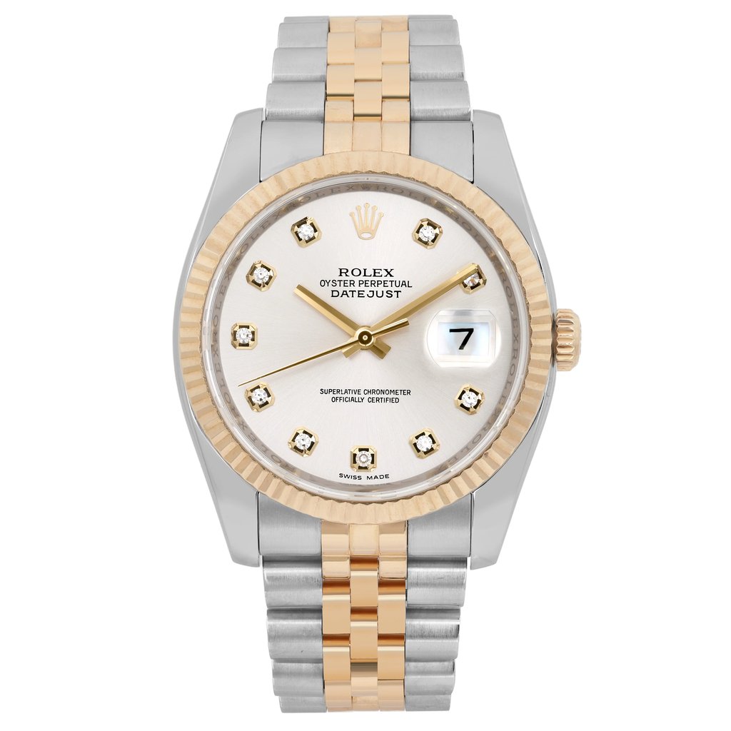 Front Full View Of Rolex 116233 Stainless Steel Watch Pre Owned Condition Excellent