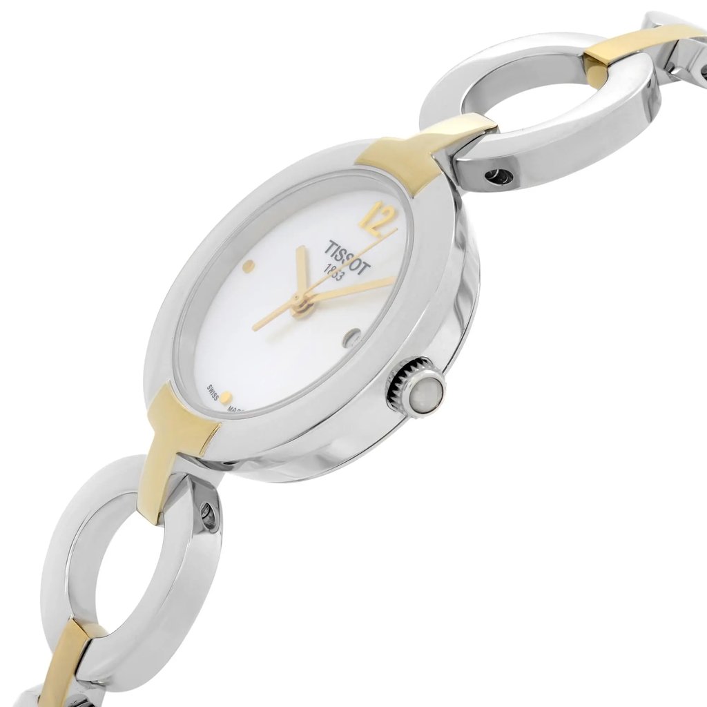 View Of Crown Facing Side Of Tissot T084.210.22.117.00 Stainless Steel Watch Display Model Condition