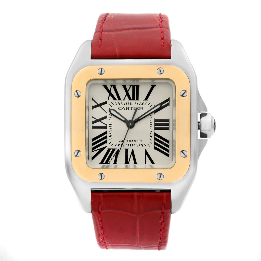 Front Full View Of Cartier W20107X7 Stainless Steel Watch Pre Owned Condition {Product Condition}