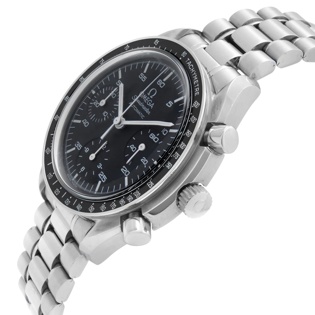 View Of Crown Facing Side Of OMEGA 3510.50.00 Stainless Steel Watch Pre Owned Condition