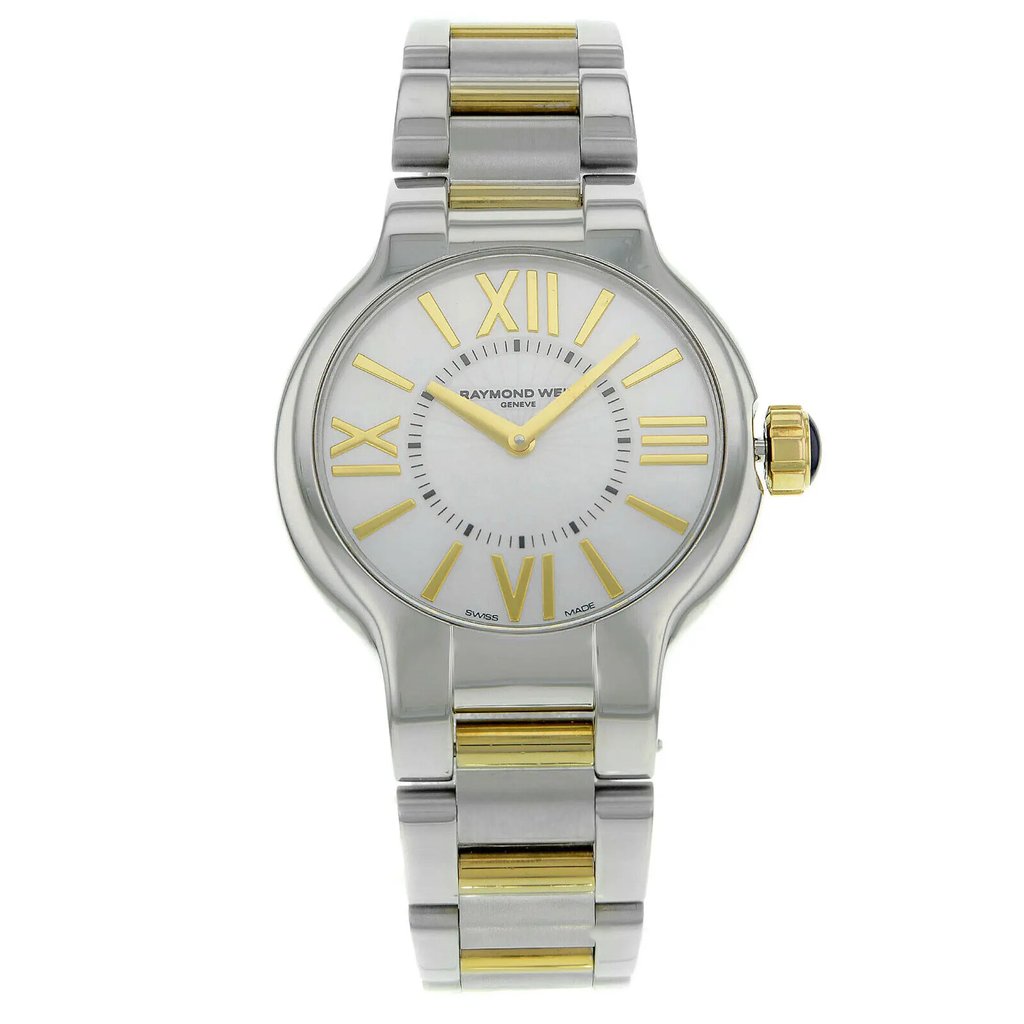 Front Full View Of RAYMOND WEIL 5932-STP-00907 Stainless Steel Watch Pre Owned Condition {Product Condition}