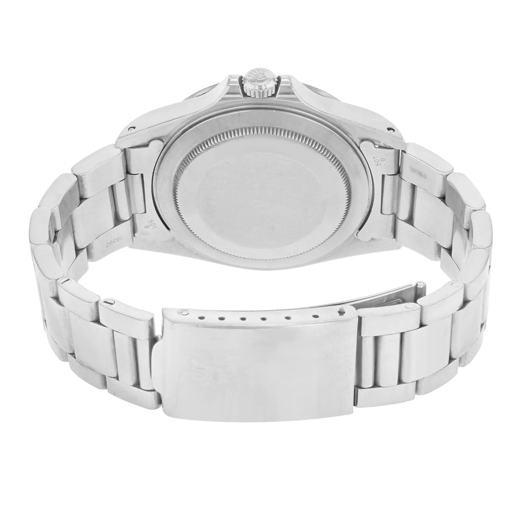 Back View Of Solid Back Case And Closed Stainless Steel Band Of Rolex 16570 Watch Pre Owned Condition
