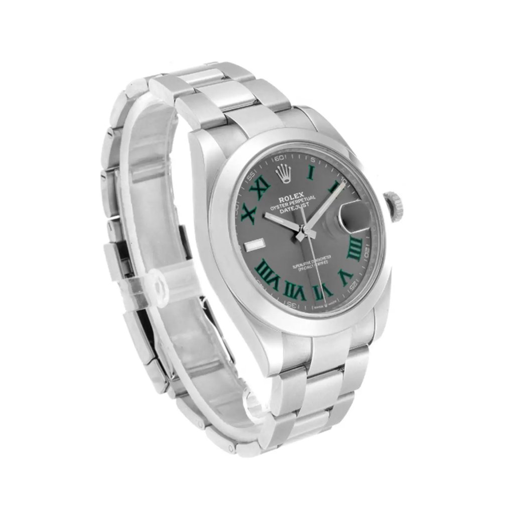 View Of Opposite Crown Facing Side Of Rolex 126300 Stainless Steel Watch Pre Owned Condition