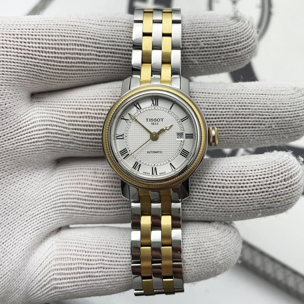 Front Full View Of Tissot T097.007.22.033.00 Stainless Steel Watch Display Model Condition {Product Condition}
