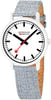 An image of a Wristwatch by Luminox. This Display Model item is designed for Unisex Adult, featuring a Casual style. It has a Quartz movement and an Analog display with a White dial color. The indices include 12-Hour Dial,Stick Indexes. The band is made of Textile with Cork Lining and the case is made of Renewable Material. The watch has a Round shape with a case size of 32 mm and a case thickness of 9 mm.