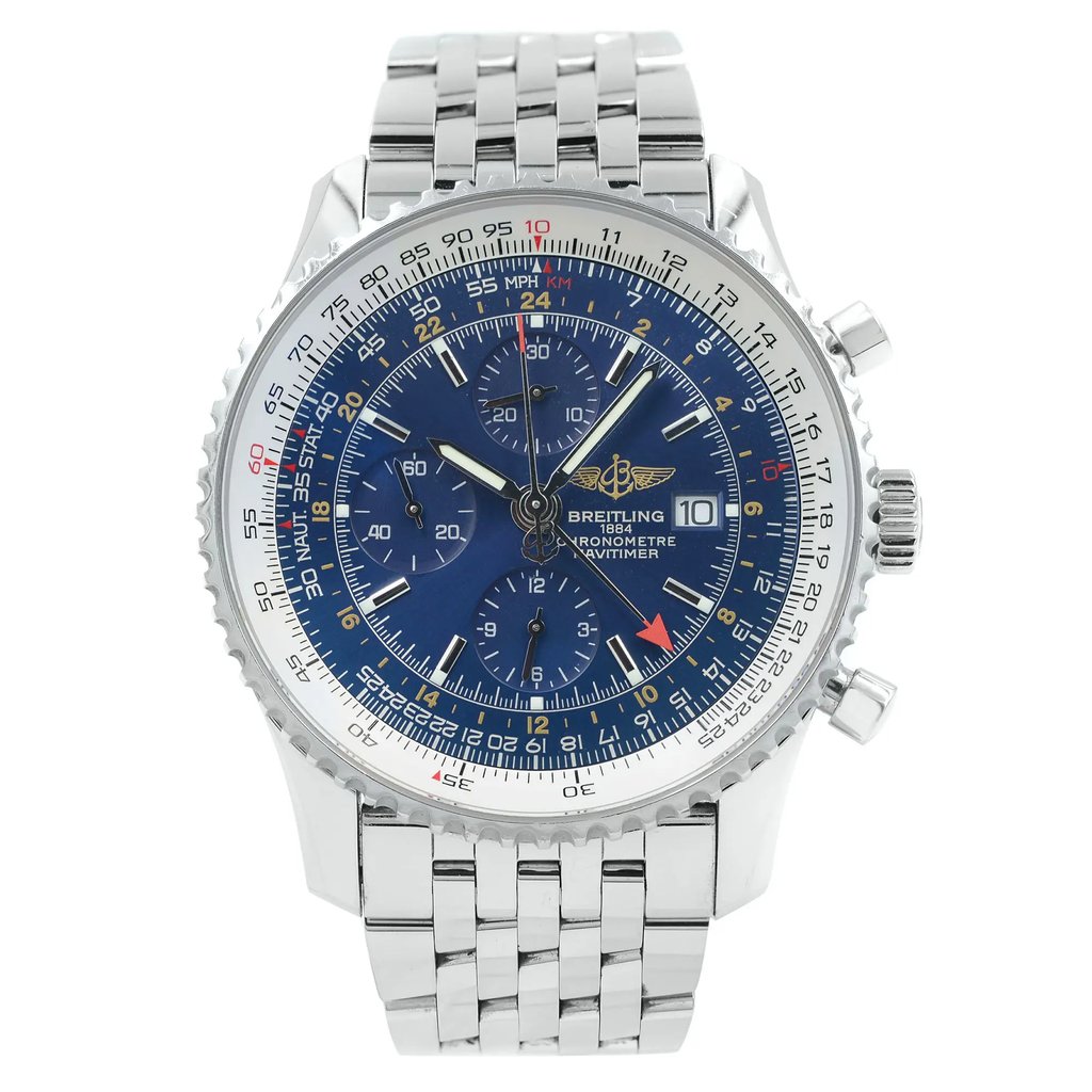 Front Full View Of Breitling A2432212/C561-443A Stainless Steel Watch Display Model Condition {Product Condition}