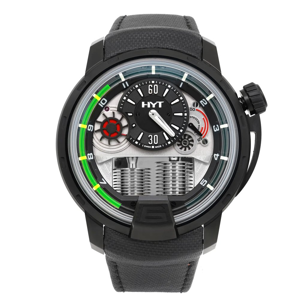 Front Full View Of HYT  HYT H1 Stainless Steel Watch Unworn Condition {Product Condition}