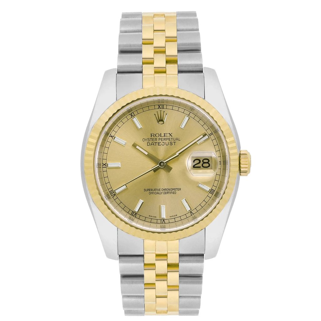 Front Full View Of Rolex 116233 Stainless Steel Watch Pre Owned Condition Excellent