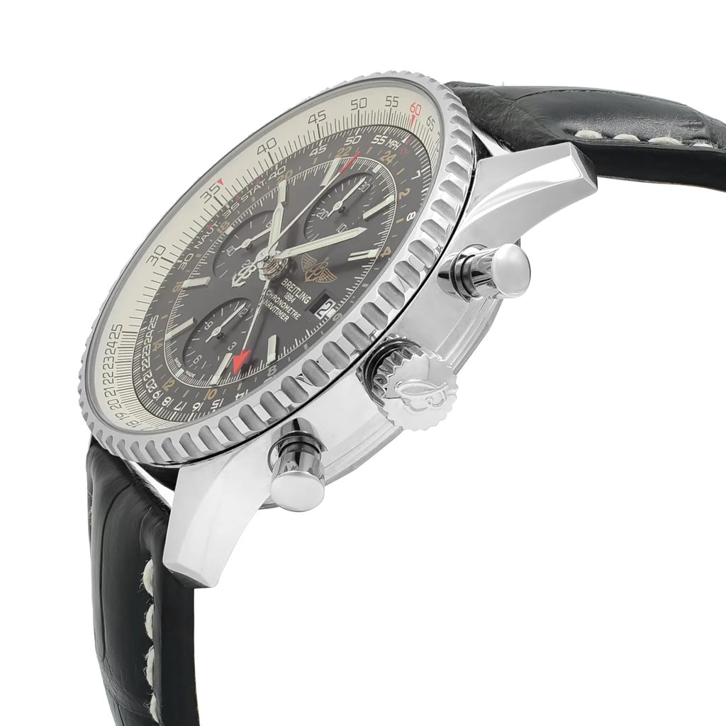 View Of Crown Facing Side Of Breitling A2432212/B726-441X Stainless Steel Watch Display Model Condition