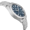 An image of a Wristwatch by OMEGA. This Display Model item is designed for Men, featuring a Casual style. It has a Mechanical (Automatic) movement and an Analog display with a Blue dial color. The indices include 12-Hour Dial,Arrow Markers. The band is made of Stainless Steel and the case is made of Stainless Steel. The watch has a Round shape with a case size of 41 mm and a case thickness of 14 mm.