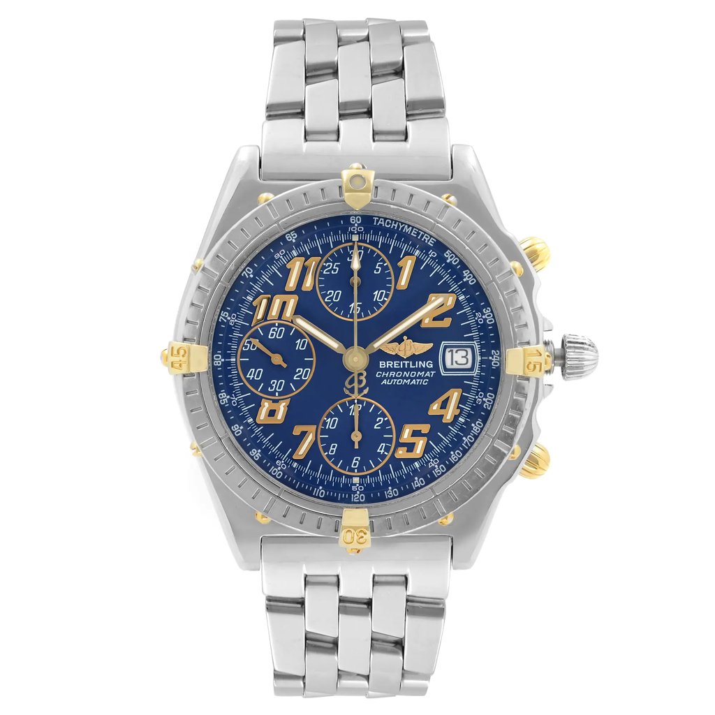 Front Full View Of Breitling B13050.1 Stainless Steel Watch Pre Owned Condition {Product Condition}