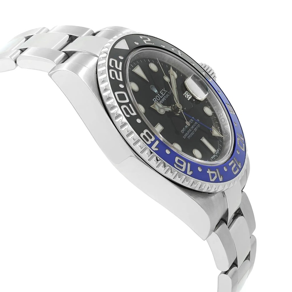 View Of Opposite Crown Facing Side Of Rolex 116710BLNR Stainless Steel Watch Pre Owned Condition