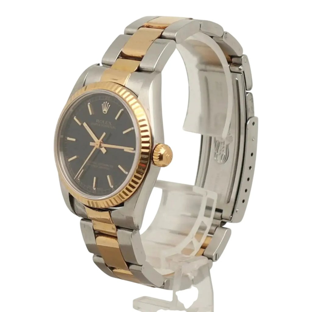 View Of Crown Facing Side Of Rolex 77513 Stainless Steel Watch Pre Owned Condition