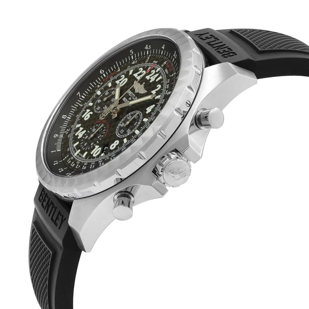 View Of Crown Facing Side Of Breitling AB022022/BC8L-220S Stainless Steel Watch Display Model Condition