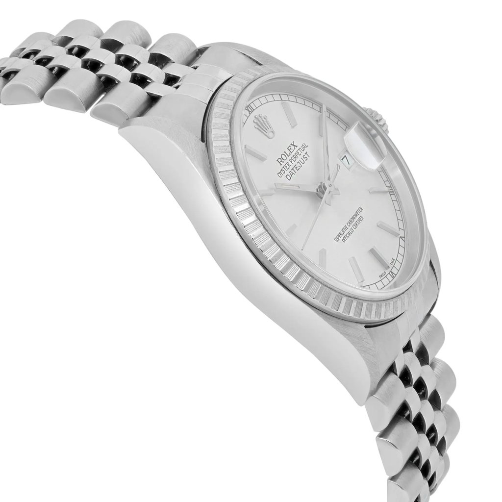 View Of Opposite Crown Facing Side Of Rolex 16234 Stainless Steel Watch Pre Owned Condition