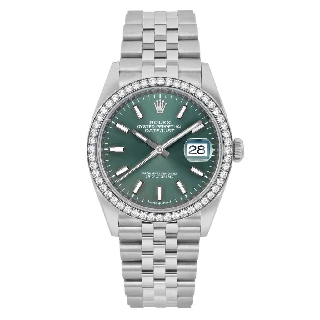 Front Full View Of Rolex  126284RBR Stainless Steel Watch Unworn Condition Excellent