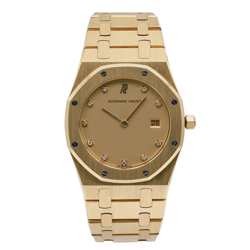 Front Full View Of Audemars Piguet 56175ba Yellow Gold Watch Pre Owned Condition {Product Condition}