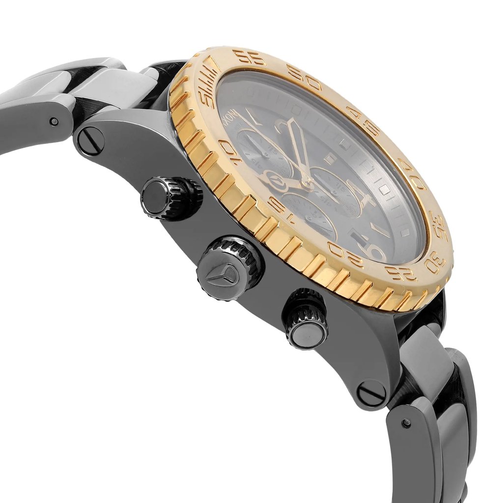 View Of Opposite Crown Facing Side Of Nixon A037-1228 Stainless Steel Watch Pre Owned Condition