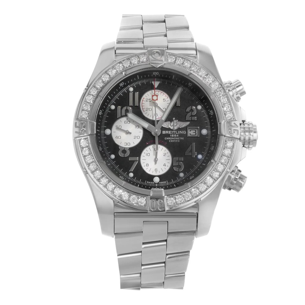 Front Full View Of Breitling A1337011/B973-135A Stainless Steel Watch Pre Owned Condition {Product Condition}