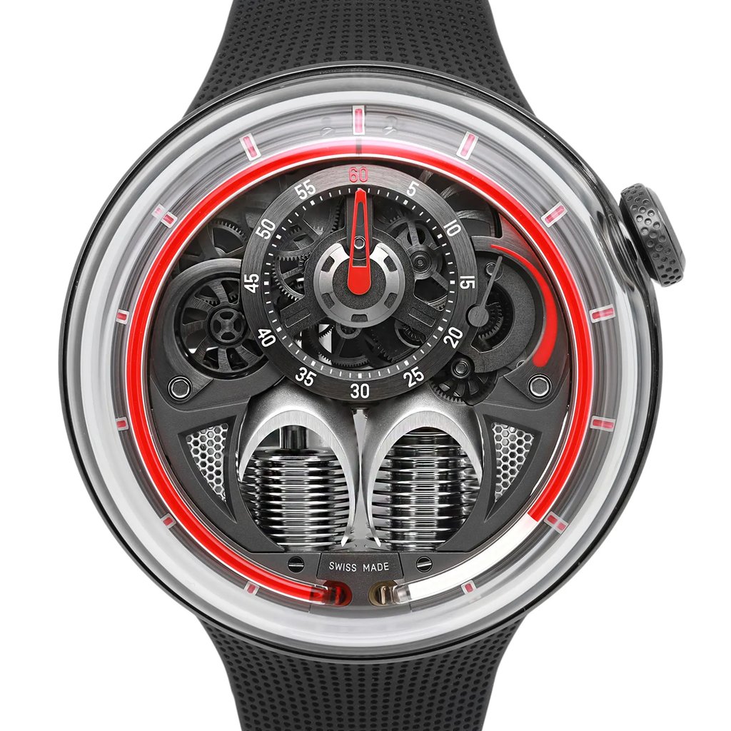 Up Close Front Facing Picture Of HYT H02022-A Stainless Steel Watch Unworn Condition