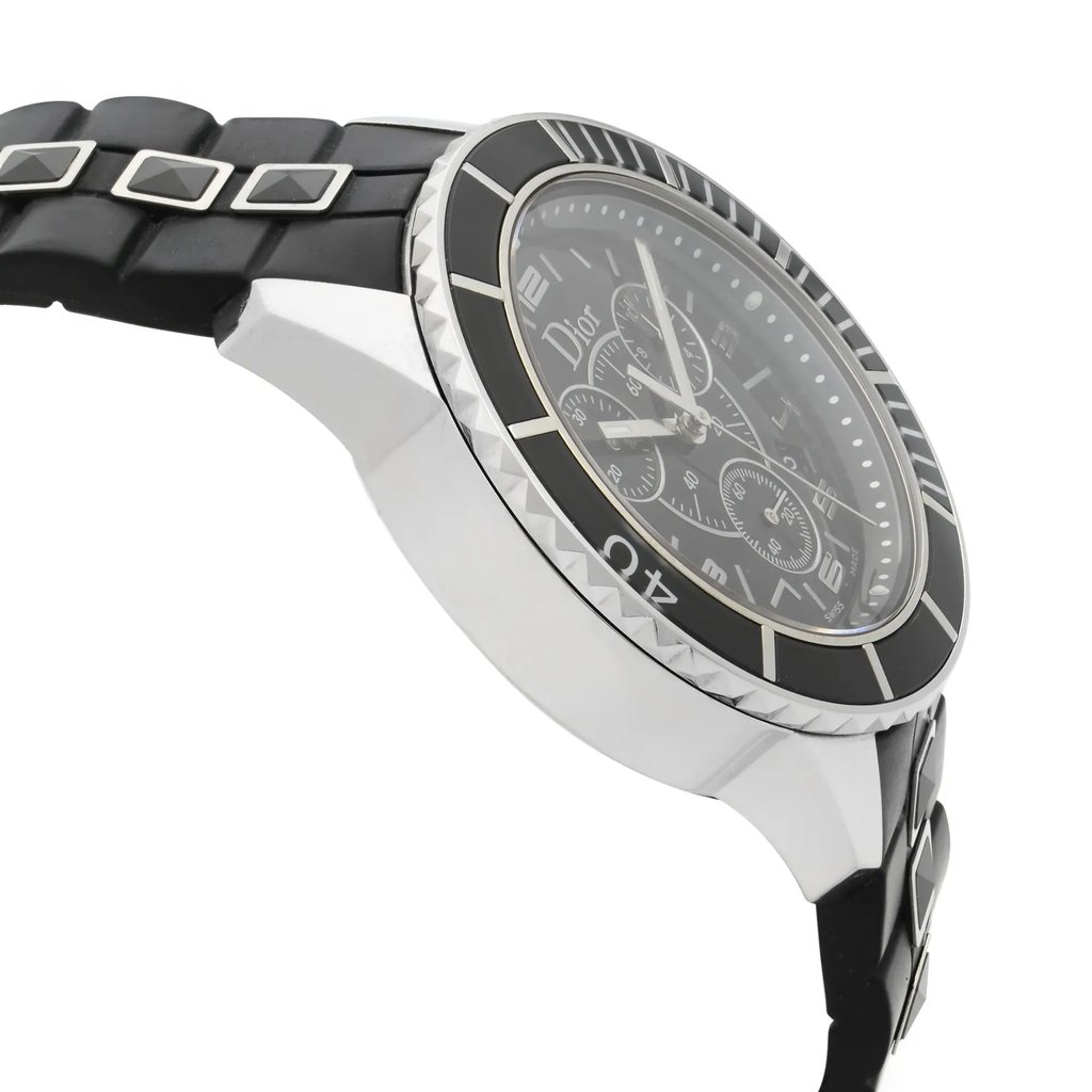 View Of Opposite Crown Facing Side Of Dior CD114317 Stainless Steel Watch Pre Owned Condition