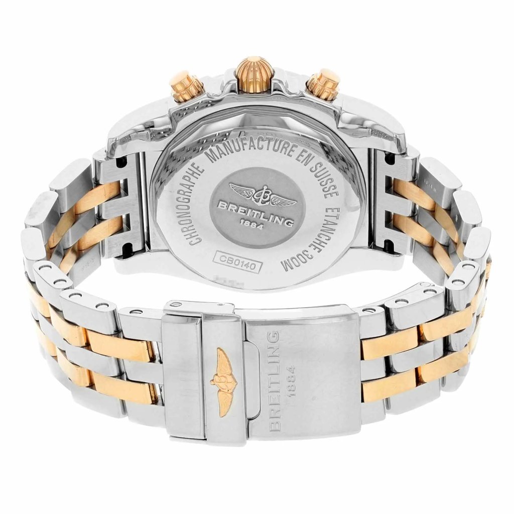 Back View Of {Caseback} Back Case And Closed Stainless Steel Band Of Breitling CB014012/G713-378C Watch Display Model Condition